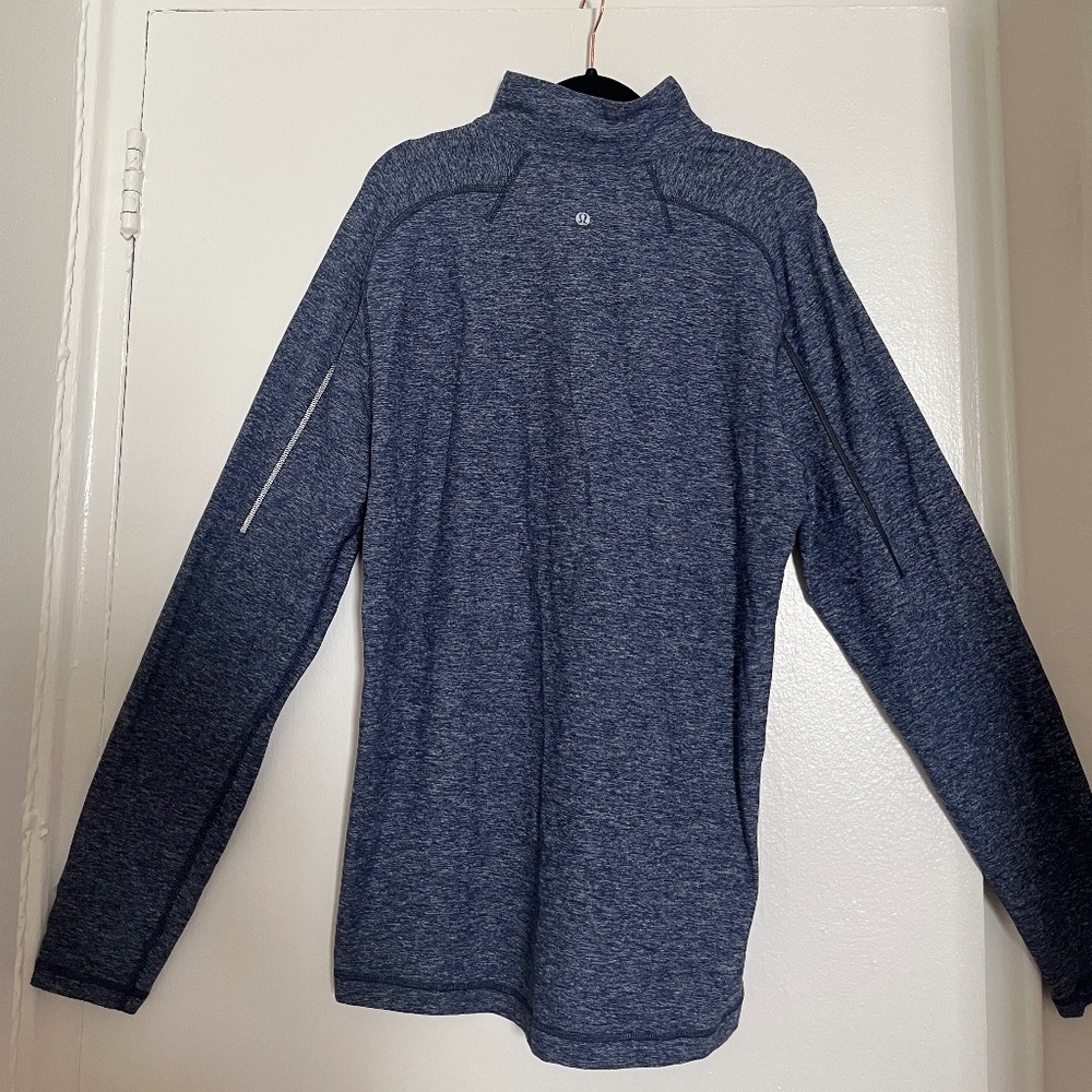 Lululemon Men's Surge 1/4 Zip, Heather Blue, Men's Large